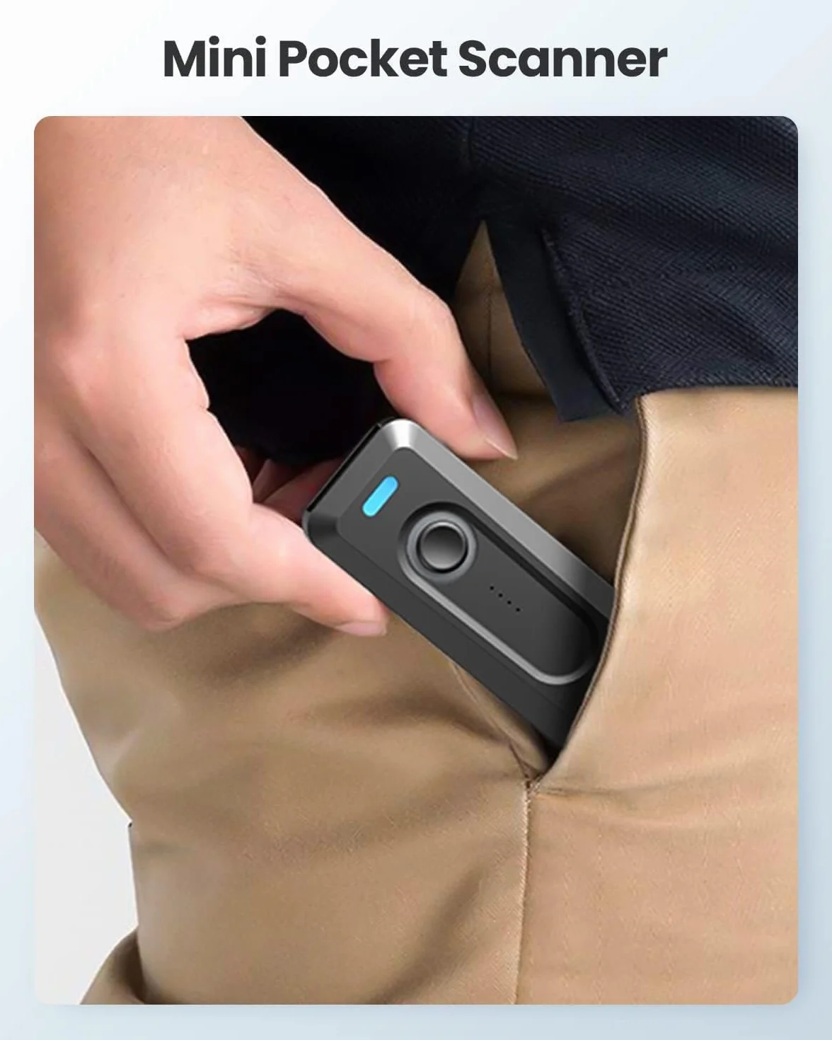 Eyoyo 2D QR Bluetooth Escáner de Código de Barras Inalámbrico con Clip, 2000mAh