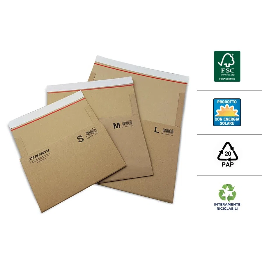 Blasetti Caja para Envío de Libros - Book Box M, embalaje en cartón microondulado color avana, paquete de 20 unidades, ideal para enviar libros en formato B5