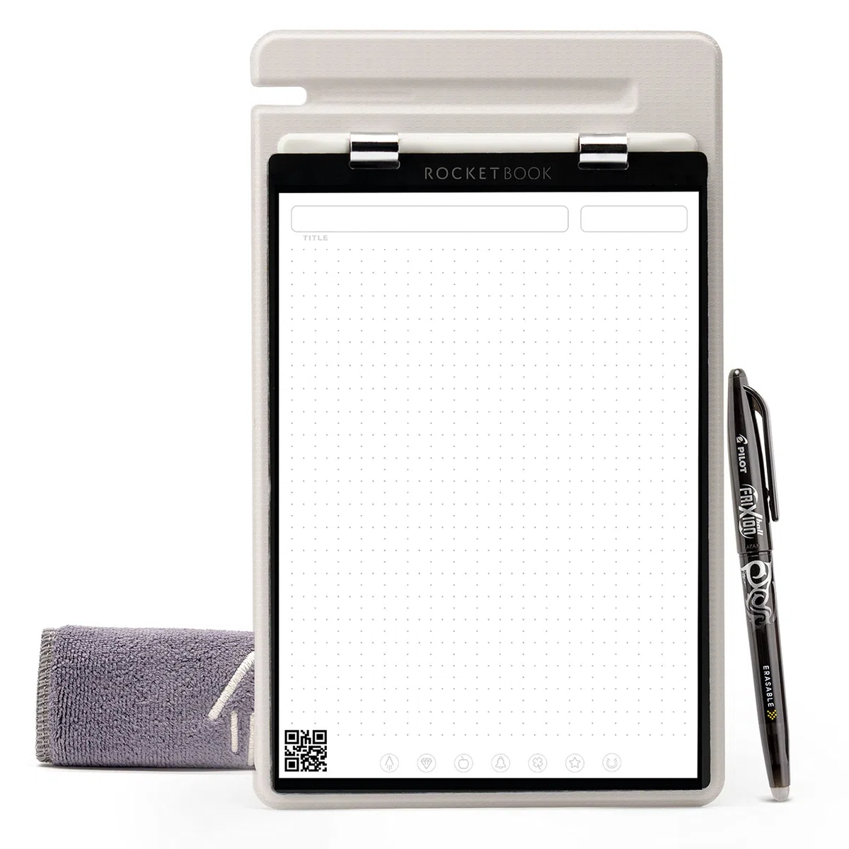 Rocketbook Orbit Legal Pad Executive - Almohadilla legal reutilizable inteligente, gris, forrada/cuadrícula de puntos