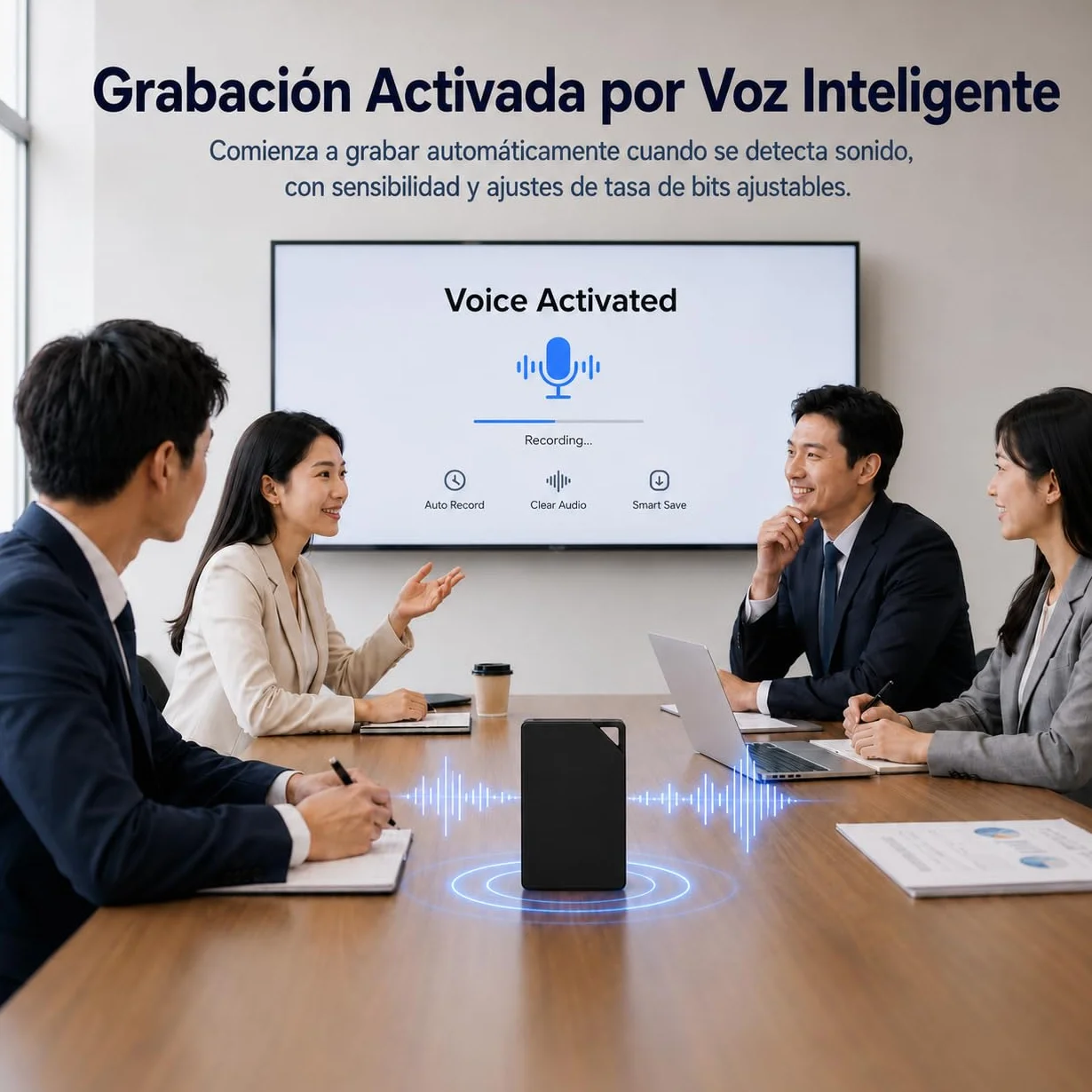 Mini Grabadora de Voz Espía Oculta 64GB DSP 5.0 Reducción de Ruido Activación por Voz Audio HD