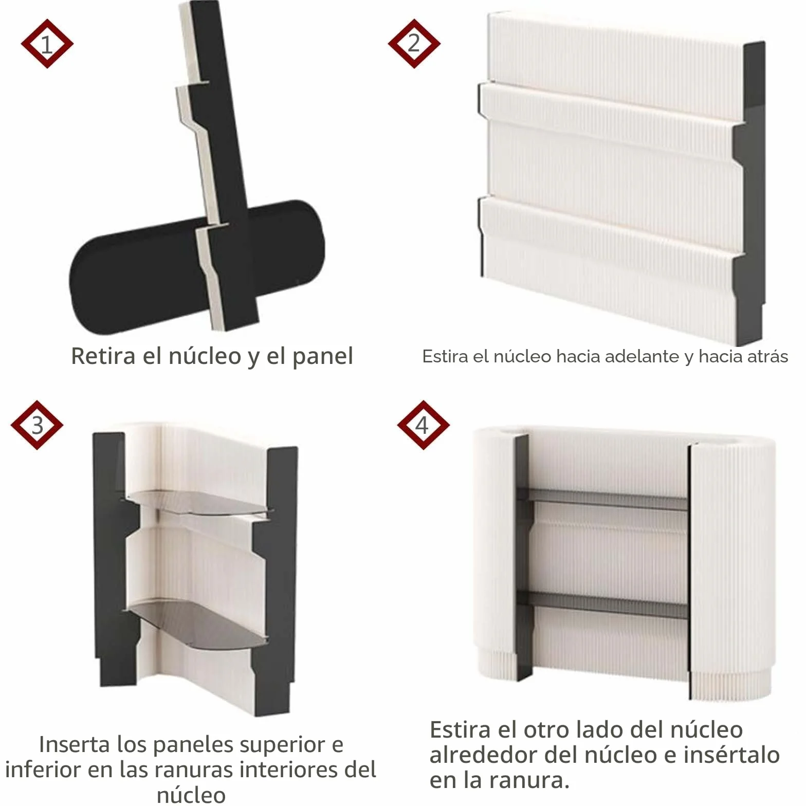 Mostrador de Recepción Curvo con Estantes Desmontables, Escritorio de Cajero para Salón y Tienda