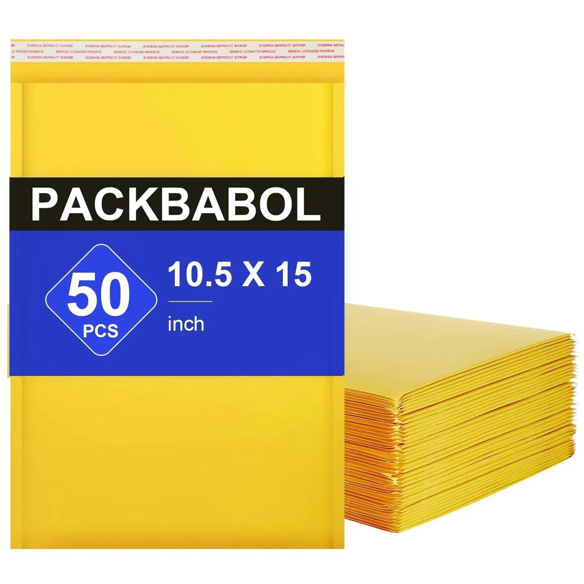 packbabol Sobres de papel kraft de burbujas de 10.5 x 15 pulgadas, paquete de 50 sobres de papel autosellantes para embalaje, sobres de fuerte adherencia, bolsas de envío acolchadas impermeables,