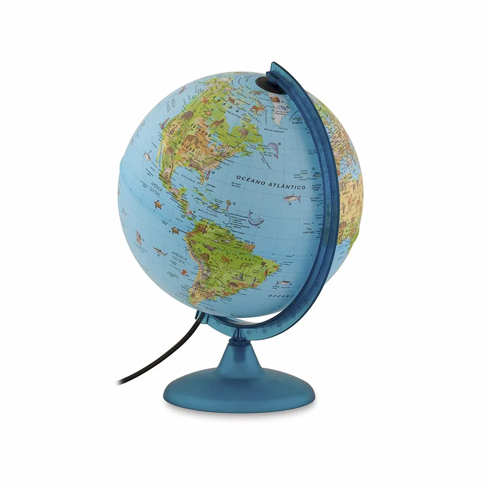 Tecnodidattica Globo Terráqueo Safari Iluminado Giratorio 25 cm Español