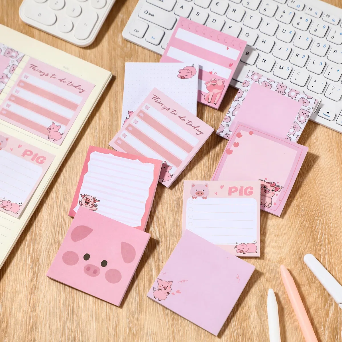 9 blocs de notas adhesivas con diseño de animales de dibujos animados, 3 x 3 pulgadas, bloc de notas adhesivas, decoración de oficina, regalos para estudiantes, escuela, oficina, reuniones