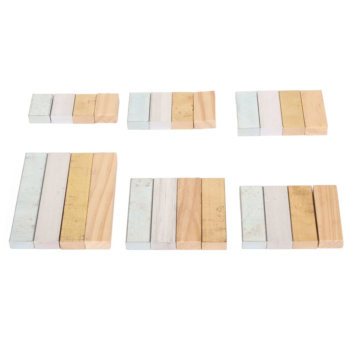 KIMISS Juego de Cubos de Densidad para Experimentos - 24 Piezas de Bloques de Cobre, Aluminio, Hierro y Madera - Herramientas de Medición de Densidad de Precisión para Uso Educativo y de Laboratorio
