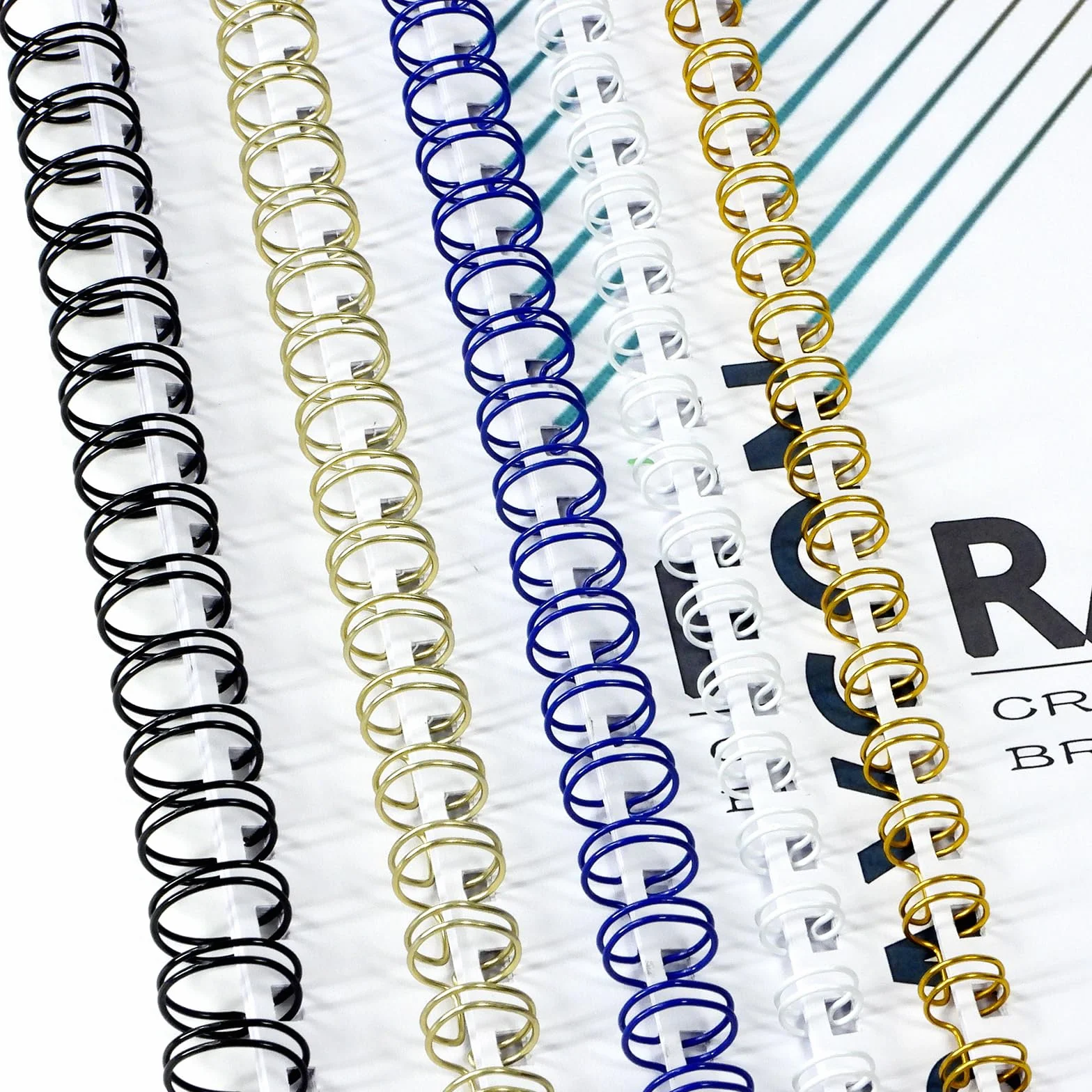RAYSON Espinas de encuadernación de alambre, paso 2:1, 25,4 mm, capacidad de encuadernación de 170 hojas, 23 bucles, A4, multicolor, paquete de 50