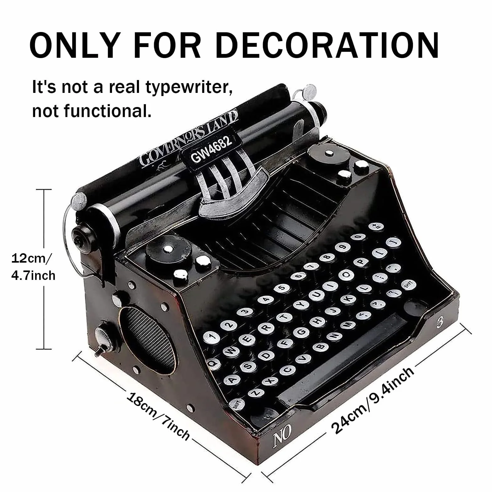 Máquina De Escribir Antigua, Modelo Clásico De Máquina De Escribir Vintage, Ideal para Grabar Películas, Ideal para El Hogar, La Oficina O El Estudio.(Schwarz)