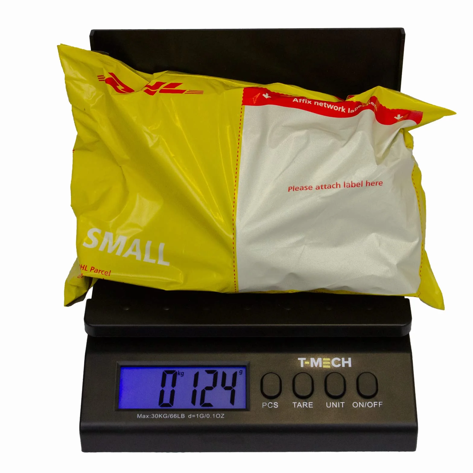 Balanza Postal Digital Electrónica de 30kg Báscula de Precisión (peso en gramos, kilos, onzas, libras) Pesar Paquetes de Envío,Cartas,Cajas+Correos,Paqueteria, Pantalla LCD+Pilas AA+Adaptador GRATIS