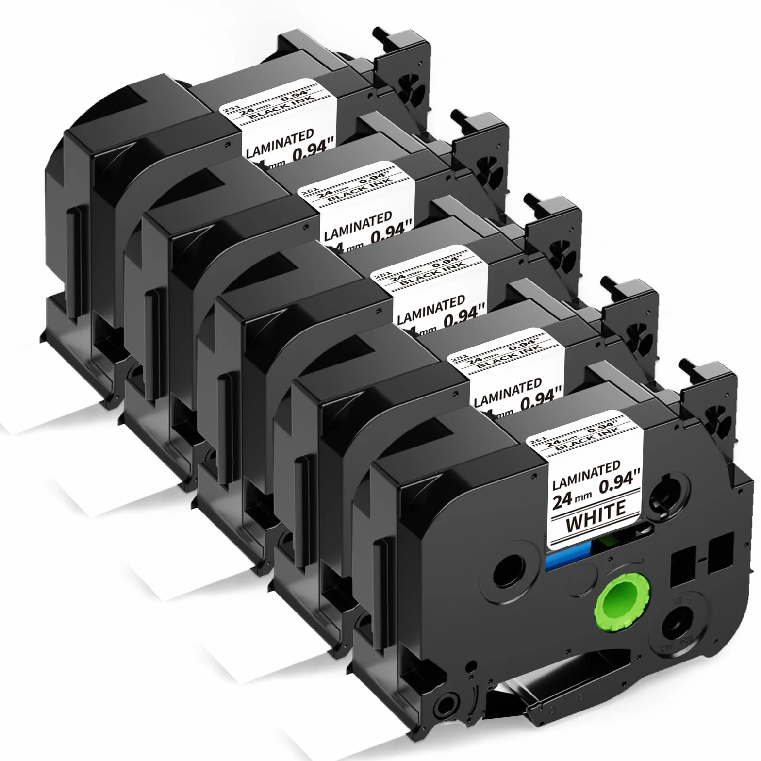 Aken Cinta de Etiquetas Compatible con Brother P-touch TZe251 Tze-251 24mm | Negro sobre Blanco Tape Cassette, Compatible con Brother Ptouch PT P700 2430 D600 9700PC P750W