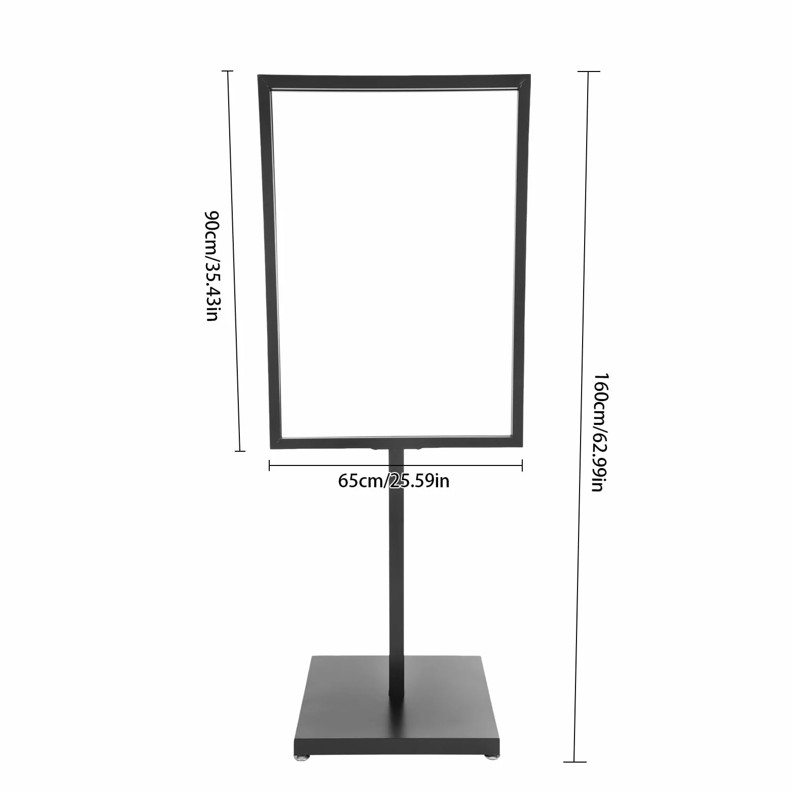 Expositor de publicidad de hierro con ajuste de altura, moderno soporte para carteles con pintura en aerosol antioxidante, marco estable (90 x 65 cm) para tiendas/eventos/exposiciones