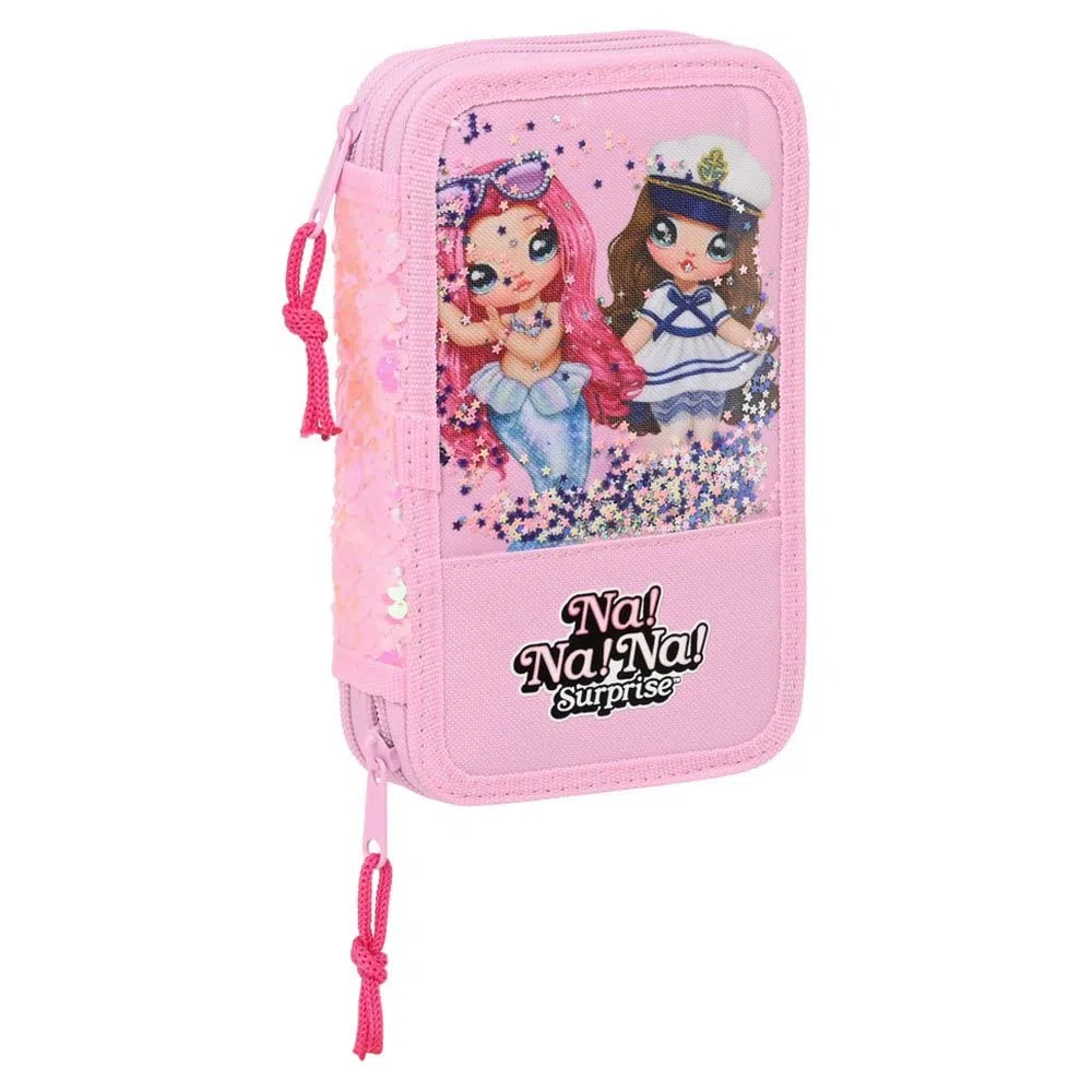 Safta-Plumier Doble Pqño 28 Pcs Nanana Sparkles 12,5X19,5X4Cm, Multicolor (412264854)