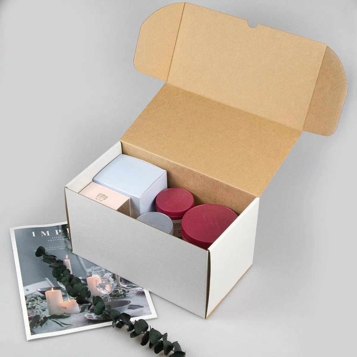 20 cajas de cartón ondulado blanco para pequeñas empresas, 28 x 15,2 x 15,2 x 15,2 cm