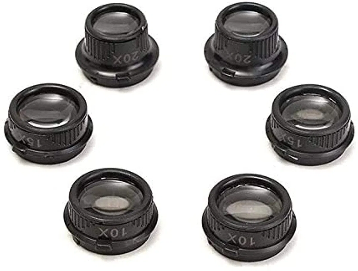 Juego De Lupas, Lupa De Diadema De 10X, 15X, 20X Y 25X con Lente Doble para Tasación, Reparación Y Medición De Relojes, con Lámpara Led.