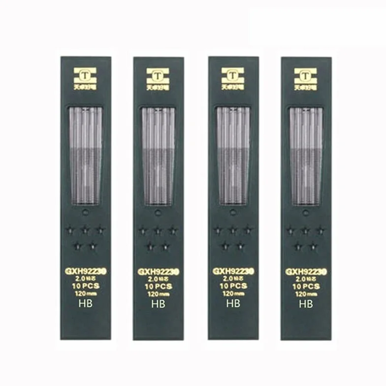 Lápiz mecánico de Metal de 2,0 mm, lápiz automático, Minas reemplazables 2B y HB, lápiz automático para Arte (1 lápiz) (4 Minas HB)