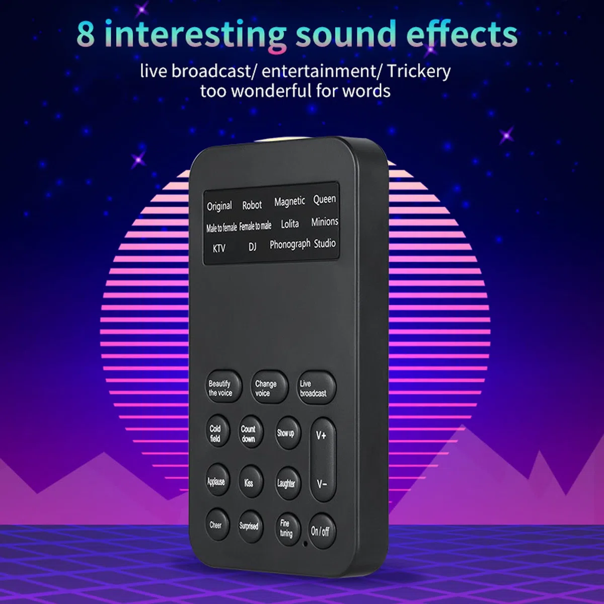 Cambiador de Voz Ghostface, Cambiador de Voz de Micrófono de Mano, Dispositivo Cambiador de Voz Mini Portátil, con 8 Efectos de Sonido, para Juegos de Llamadas Telefónicas