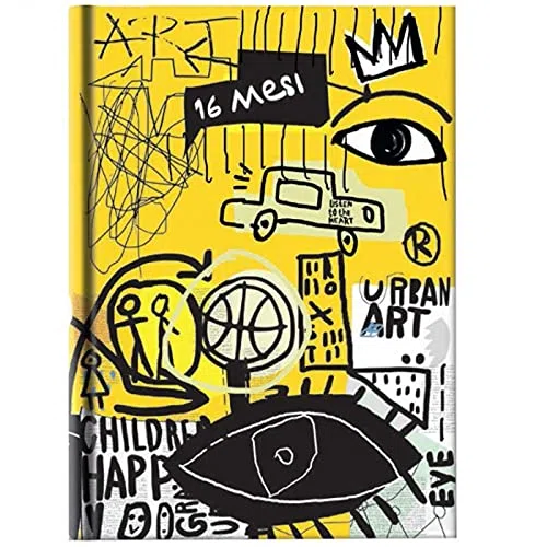 Diario escolar de 16 meses, agenda escolar diaria A5 perpetuo de septiembre a diciembre siguiente con tapa flexible de 13 x 18 cm efecto ante, 448 páginas de papel blanco Artist Standard (Crazy)