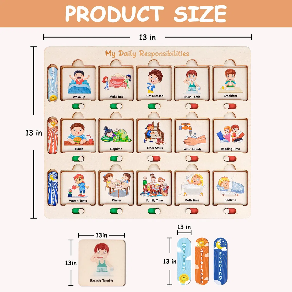 Calendario visual de madera