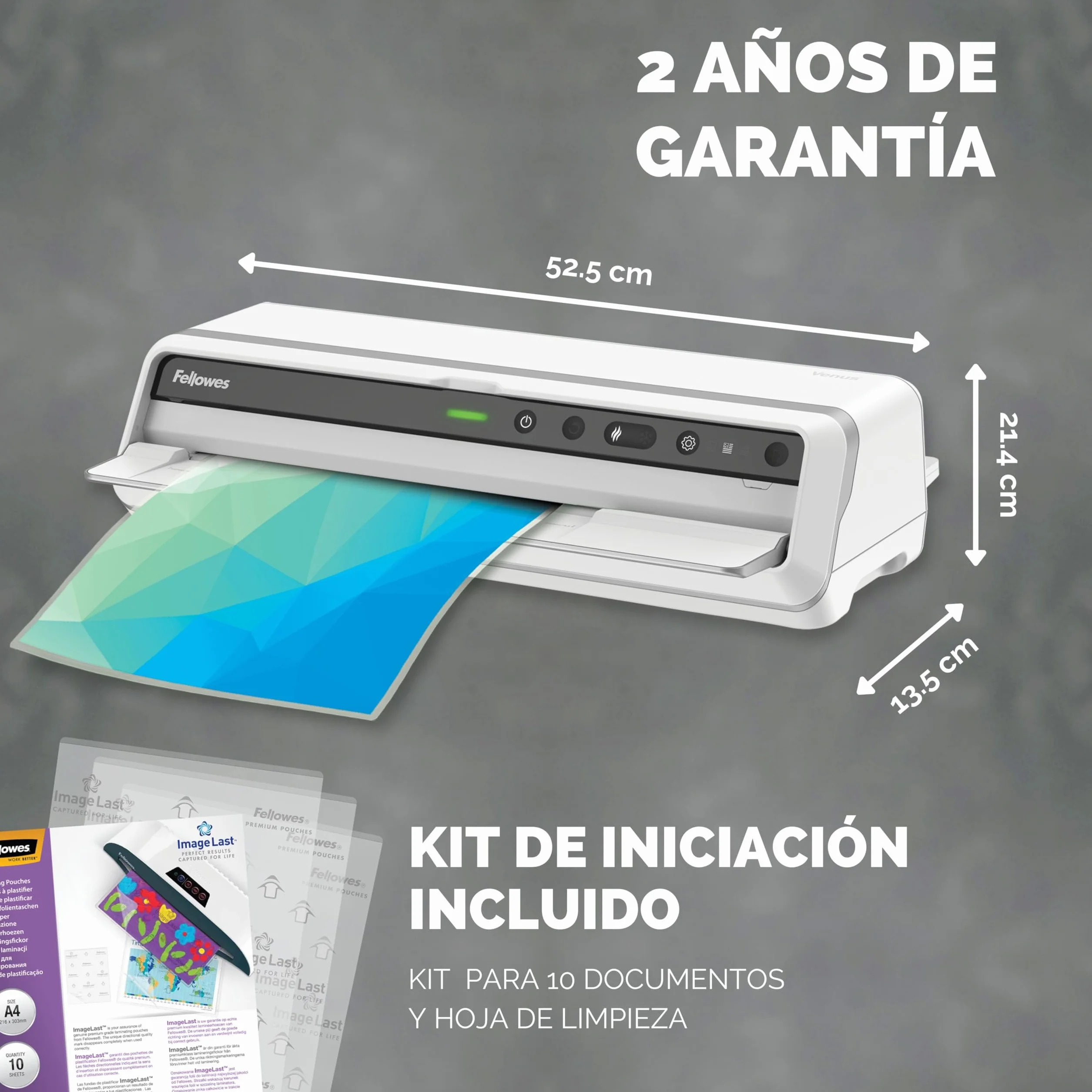 Fellowes LX Venus A3 Plastificadora documentos 250 micras uso intensivo blanco