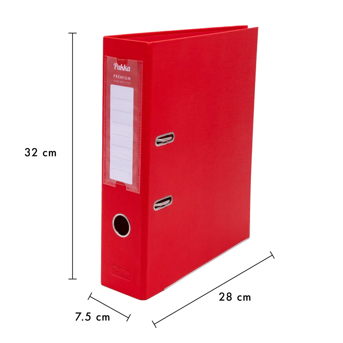 Pukka Pad, Archivador de palanca premium – Paquete de 5 carpetas de 2 anillas para el trabajo o la organización del papeleo en el hogar, 32 x 28 cm, color rojo