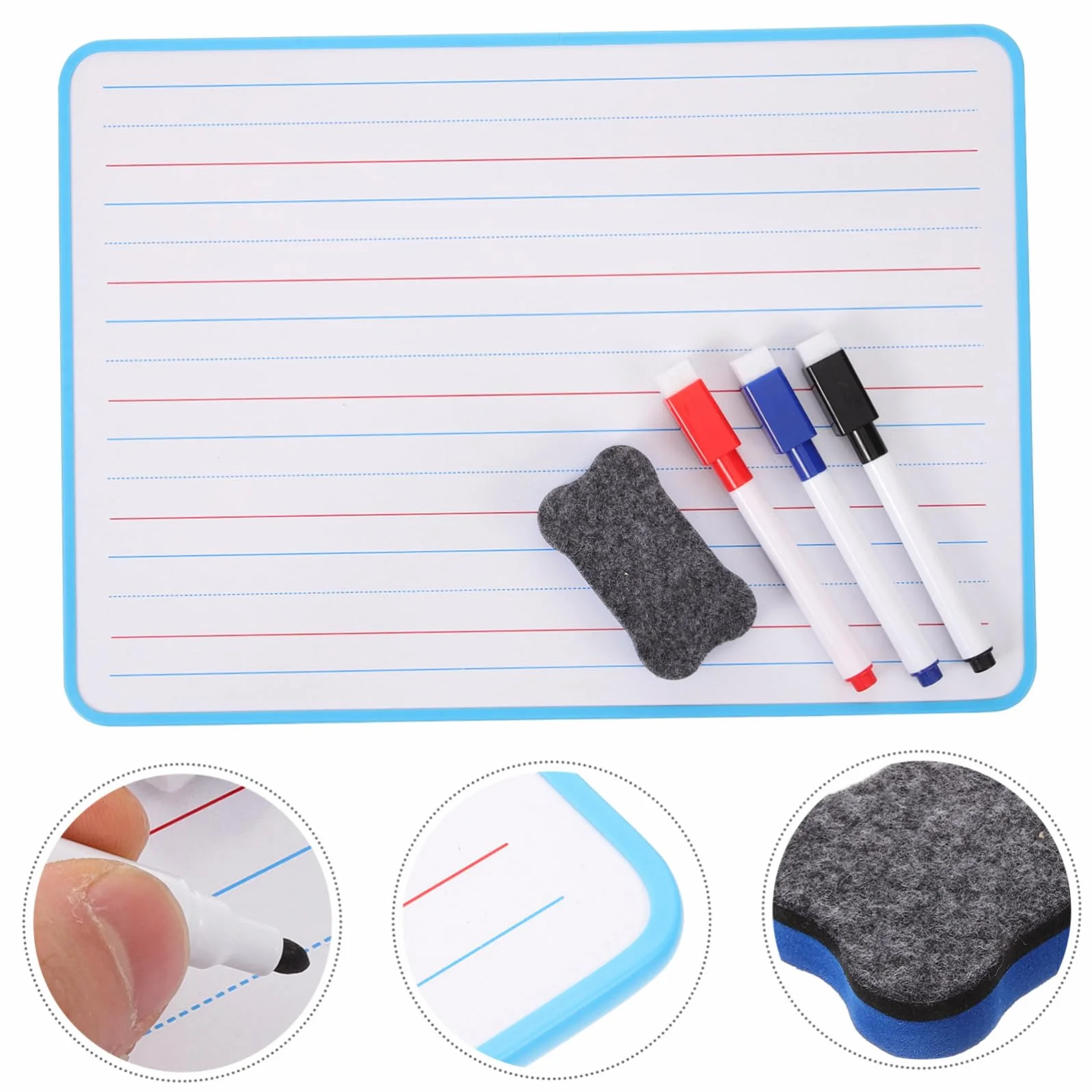 Tablero De Dibujo Para Pizarra Pequeña De Doble Cara Con Líneas Para Estudiantes Para Practicar Letras y Números Casa o Escuela