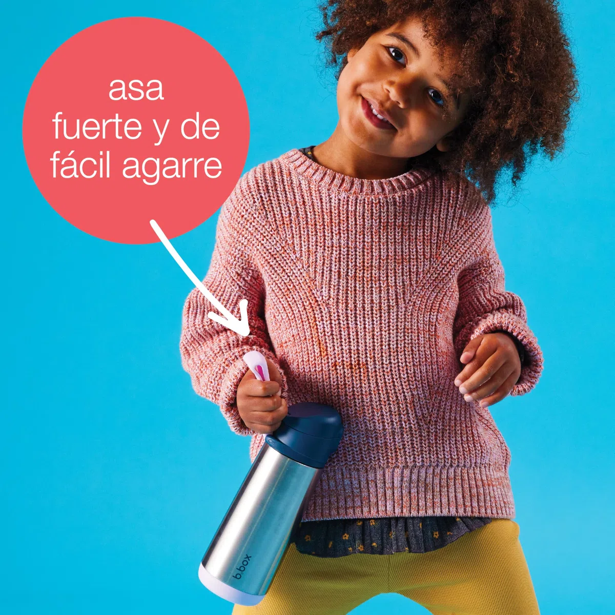 b.box Botella de Agua Termo con Boquilla Deportiva | Inclinar y Sorber | Botella de Agua de Acero Inoxidable que Mantiene las Bebidas Frías Hasta 15h y Calientes Hasta 8h | 500 ml