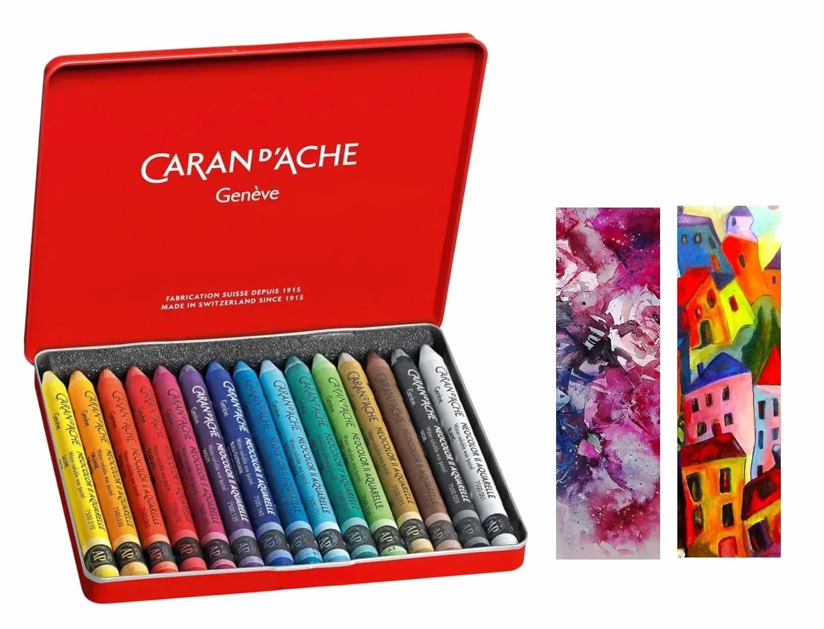 Caran d'Ache Neocolor II Lápices de cera acuarelables Lote de 15