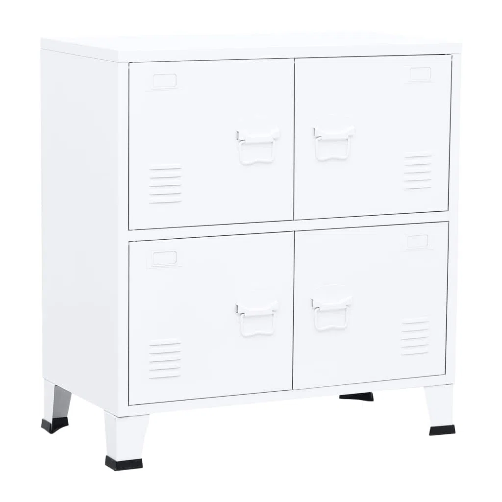 Willood Armario Industrial Baúl Oficina Despacho Archivos Estudio Almacenamiento Muebles Estante Decoración Acero Blanco 75x40x80 cm