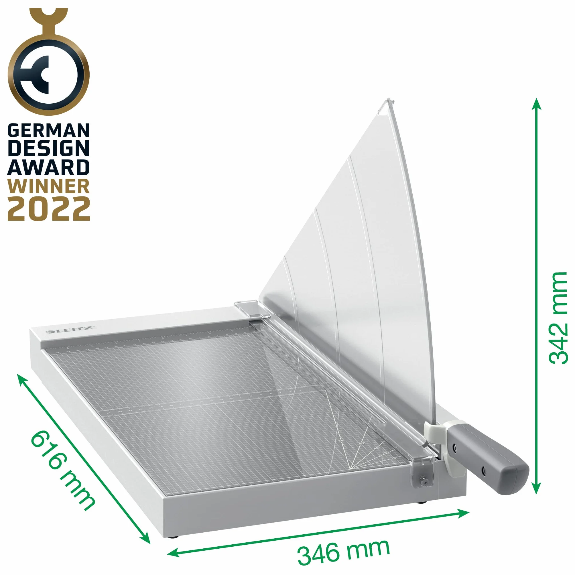 Leitz Precisión Guillotina de Papel A3 para Oficina, Corta 15 Hojas, Longitud de Corte 457mm, Cuchilla de Acero, Base de Cristal Resistente, Sistema de Protección y Guía de Corte, 90220000