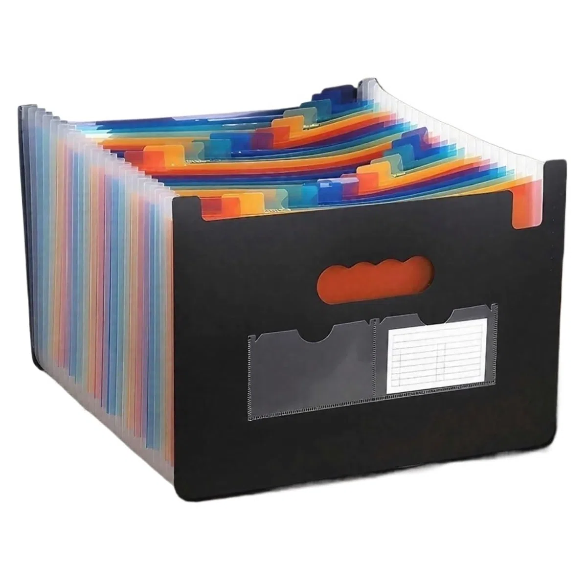 Organizador De Archivos Acordeón Rejilla Impermeable 13/25 Para Escritorio | Bolsa de almacenamiento de documentos de oficina con solapa sellada de tres lados(25 Pockets)