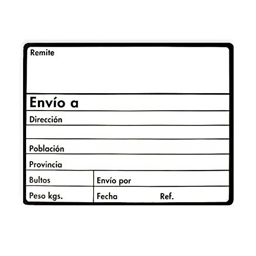 1000 Etiquetas adhesivas ENVIO. Medidas Etiqueta 125x097mm.