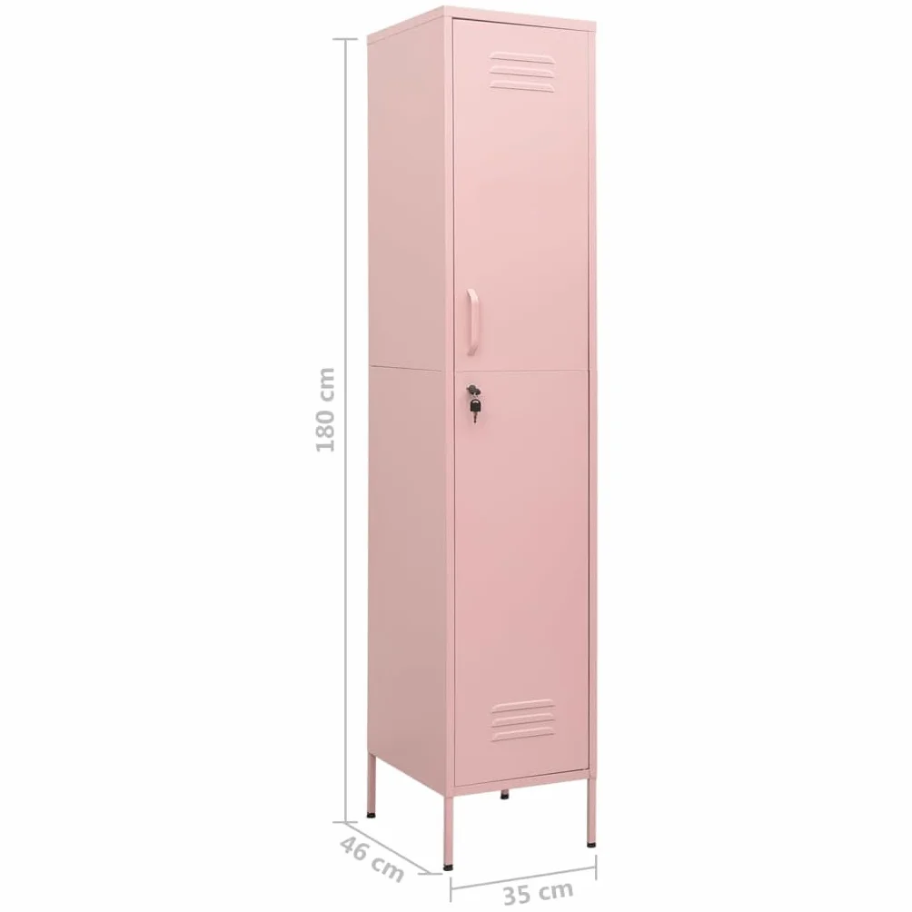 vidaXL Armadio Rosa 35x46x180 cm Acciaio