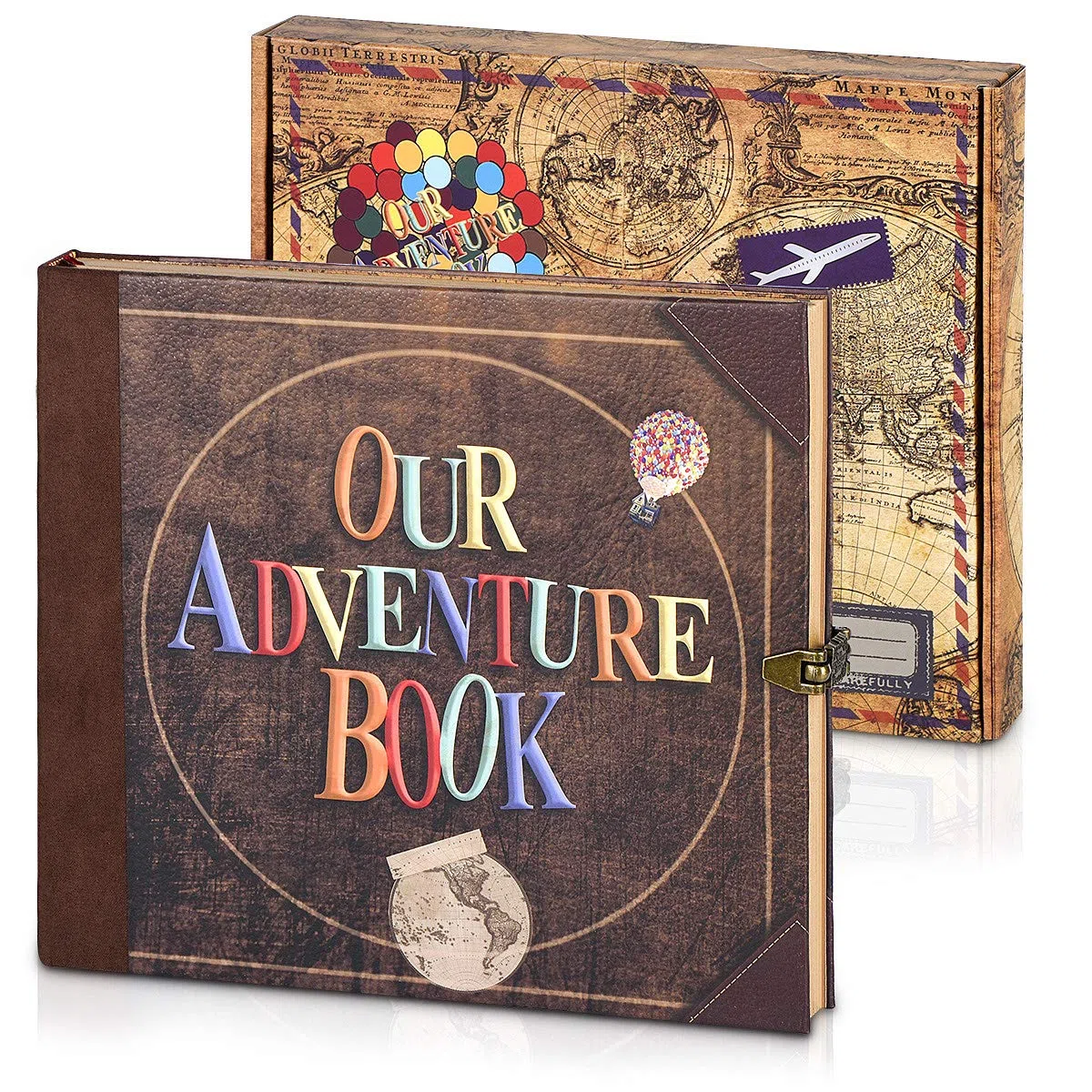 LINKEDWIN Nuestro libro de aventuras, diario de viaje, diario vintage, álbum de fotos Retro UP Scrapbook, regalos de boda y aniversario