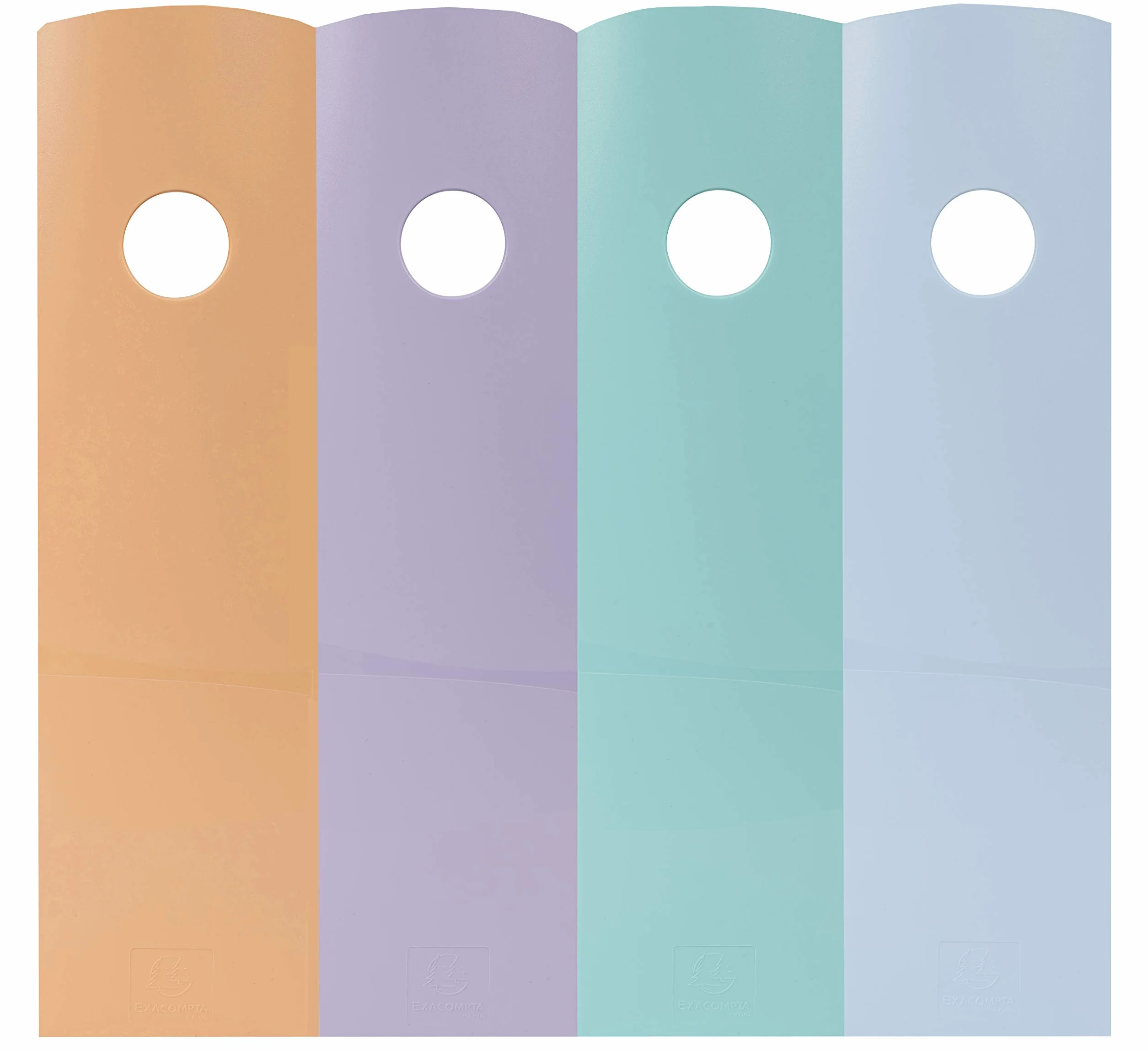 Exacompta 18296SETD - Juego de 4 revisteros neutros en formato A4 +, estable y de gran capacidad - 266x305x328 mm - MAG-CUBE - Pastel brillante