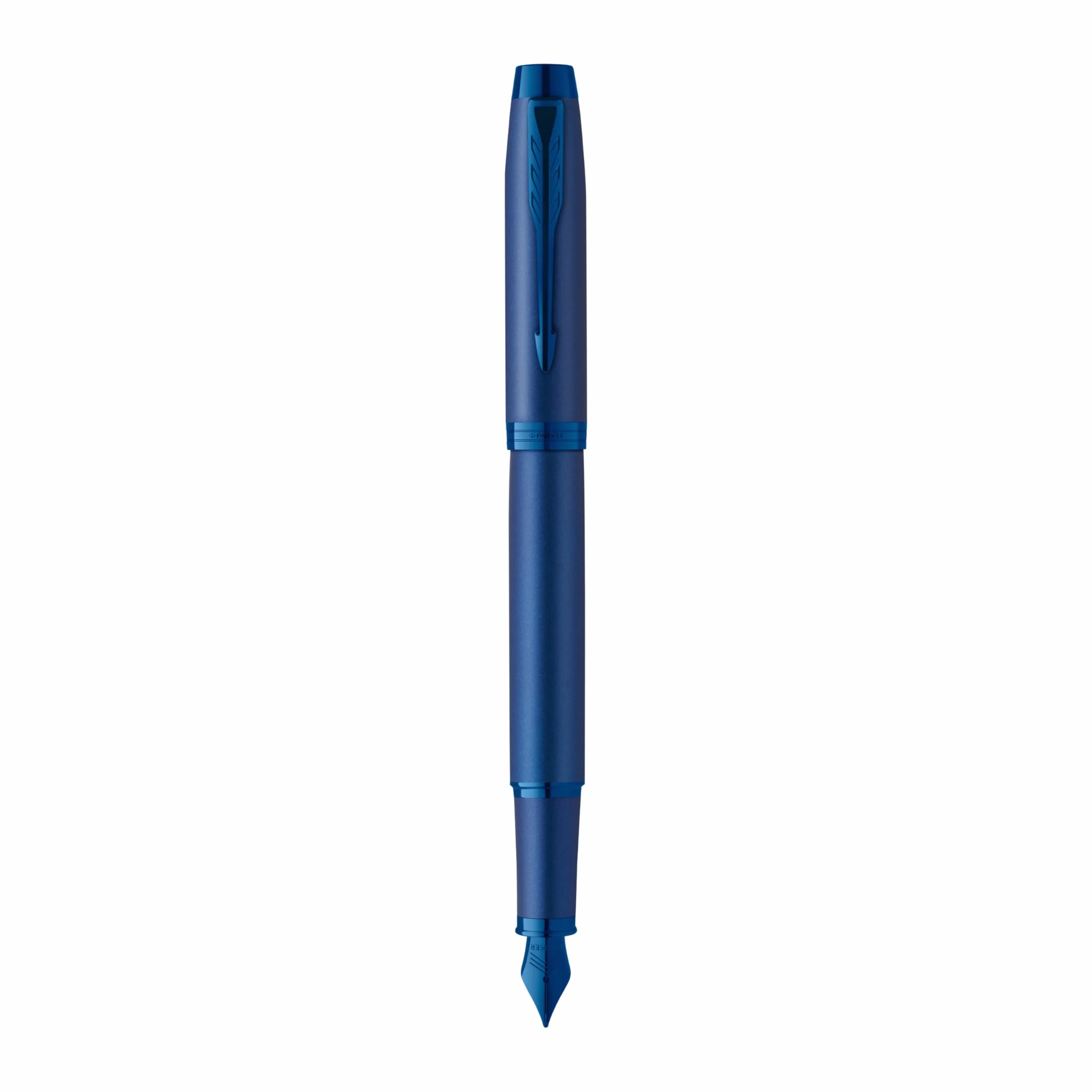 Parker IM Pluma Estilográfica Monocromática | Tinta Azul | Acabado y Detalles en Azul | Punta Media | Estuche de Regalo