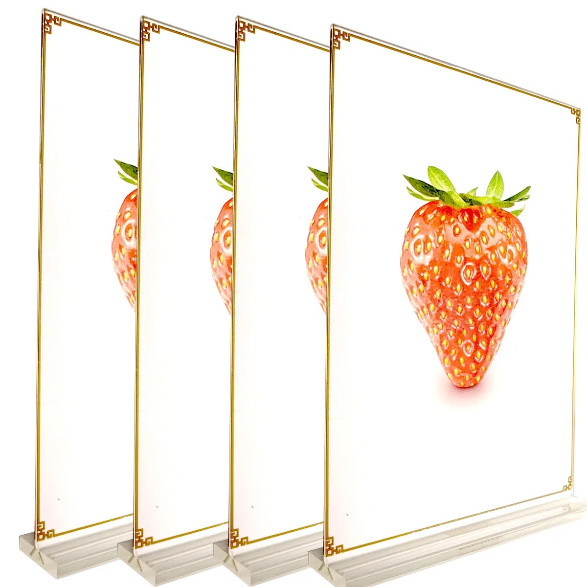 4 Piezas Soporte para Letreros de Acrílico A4, Soporte de Acrílico A4, Expositor Metacrilato de Sobremesa Transparente en Forma de L, Soporte para Porta Menús, Porta Póster, Marco de Fotos A4