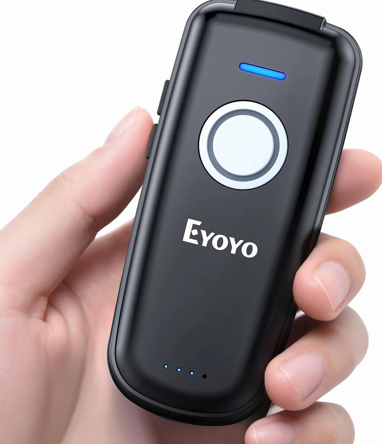 Eyoyo Mini 1D Bluetooth escáner de código de Barras inalámbrico, con botón de Encendido/Apagado, 1500mAh batería Recargable, portátil CCD códigos de Barras Lector Compatible con Windows, Mac, Android
