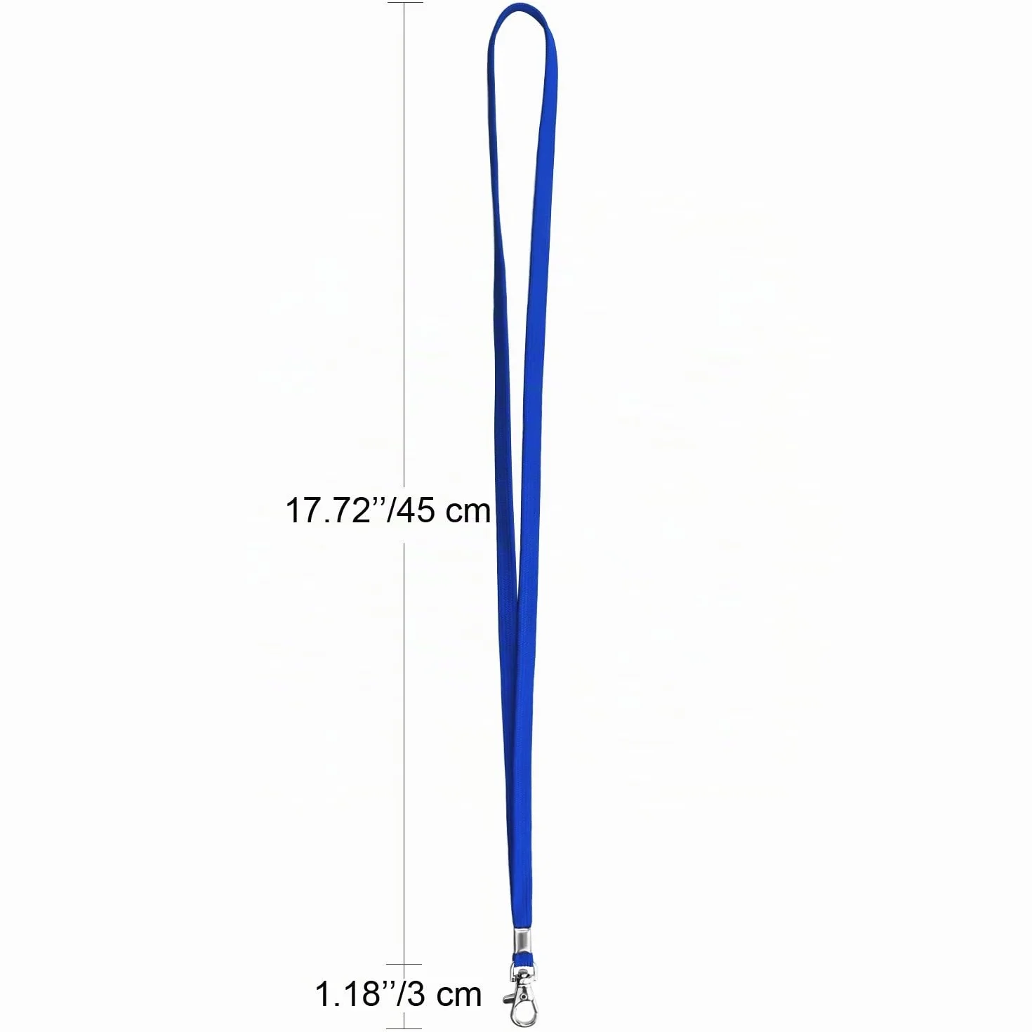 Fushing 100 Piezas De 45cm De La Correa Del Cuello De Acollador Con El Corchete Del Eslabón Giratorio Para Las Tarjetas De La Identificación, Insignias, Llaves, Empleados, Estudiantes, etc (azul)