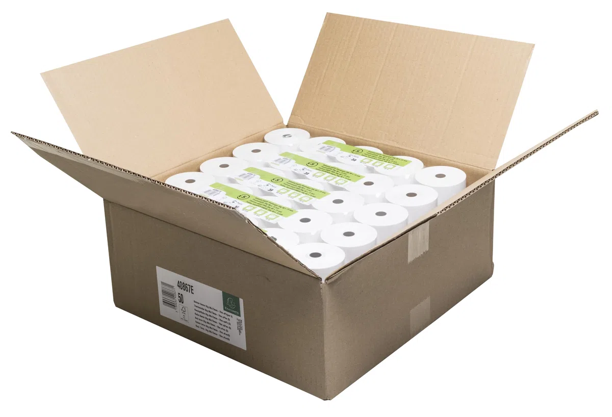 Exacompta 50 Rollos Caja 80mmx73mm 55g/m2 Sin Fenol Longitud 70 m