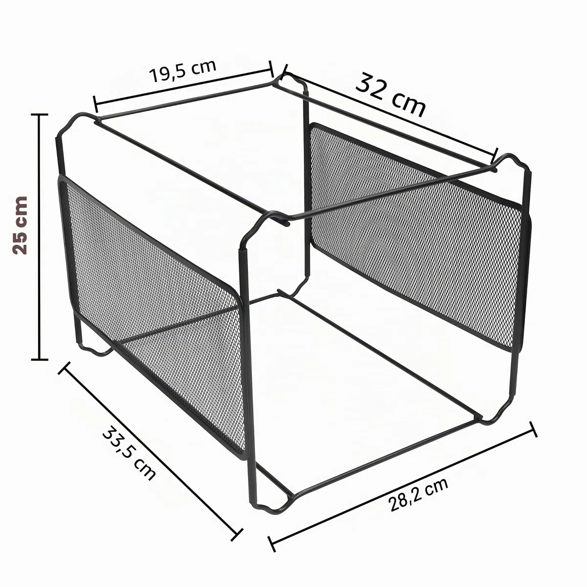 Belle Vous Archivador Carpetas Colgantes Malla Negra A4 – 33,5 x 28,2 x 25 cm - Puede Contener Alrededor de 30 Carpetas - Caja Archivador Mueble de Sobremesa, Uso Oficina y el Hogar
