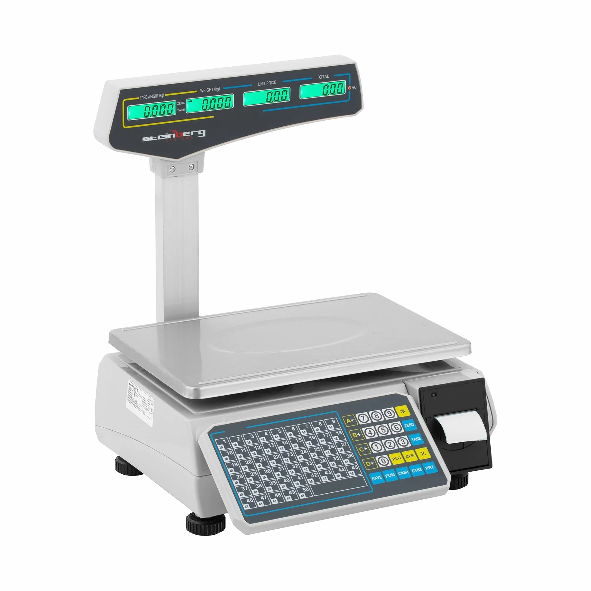 Steinberg Systems Balanza de Control Carga máxima: 30 kg Precisión: 15 g con Impresora de etiquetas LCD Balanza de taller Báscula con impresora