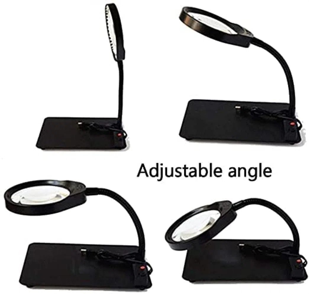 Lupa Escritorio LED Lámpara de Aumento Brillo Ajustable Manguera Flexible Mantenimiento Lectura Iluminación Lupa Matrimonio