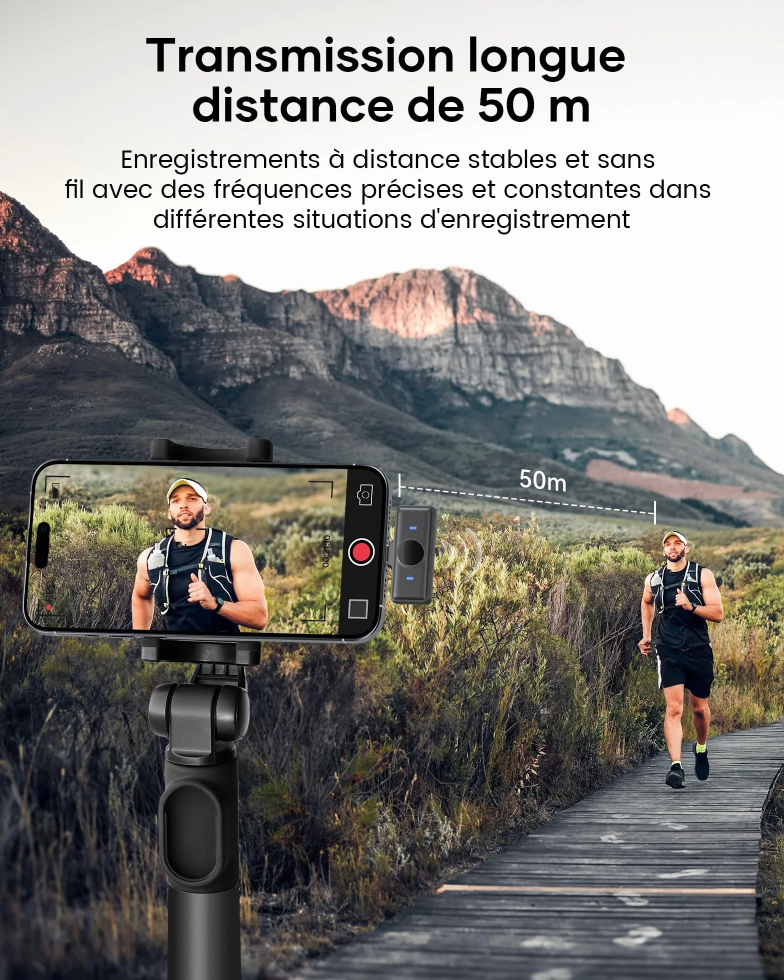 KUKIHO Microfono inalambrico Mini de Solapa para iPhone y Android, Clip para Video Vlogs YouTube TikTok Podcasts, Estuche de Carga, 80h autonomia, 50m Alcance