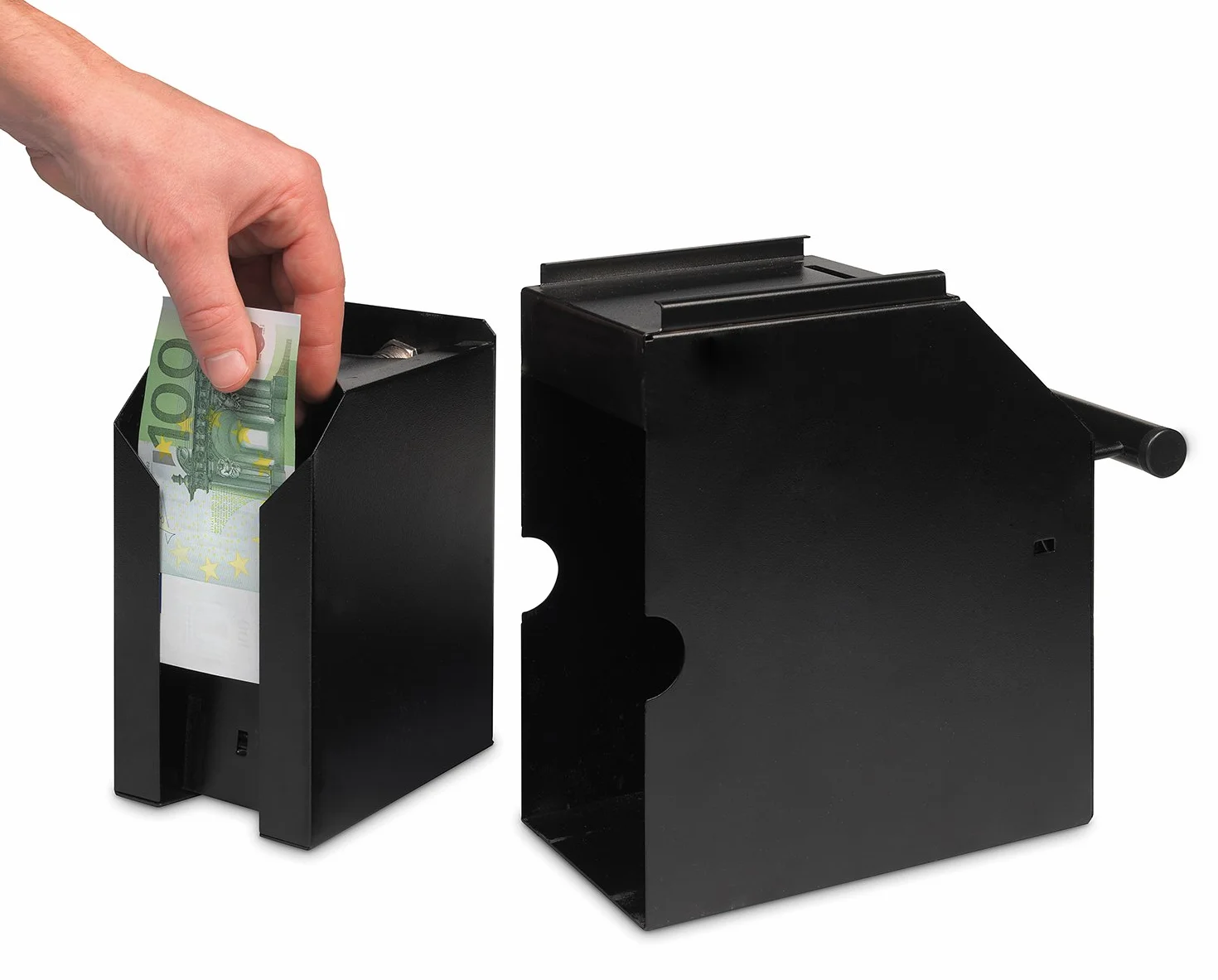 Safescan 4100 Caja para dinero negra que permite almacenar billetes de forma segura - Almacena hasta 300 billetes - Se coloca debajo de un mostrador - Se puede instalar cerca del cajón portamonedas