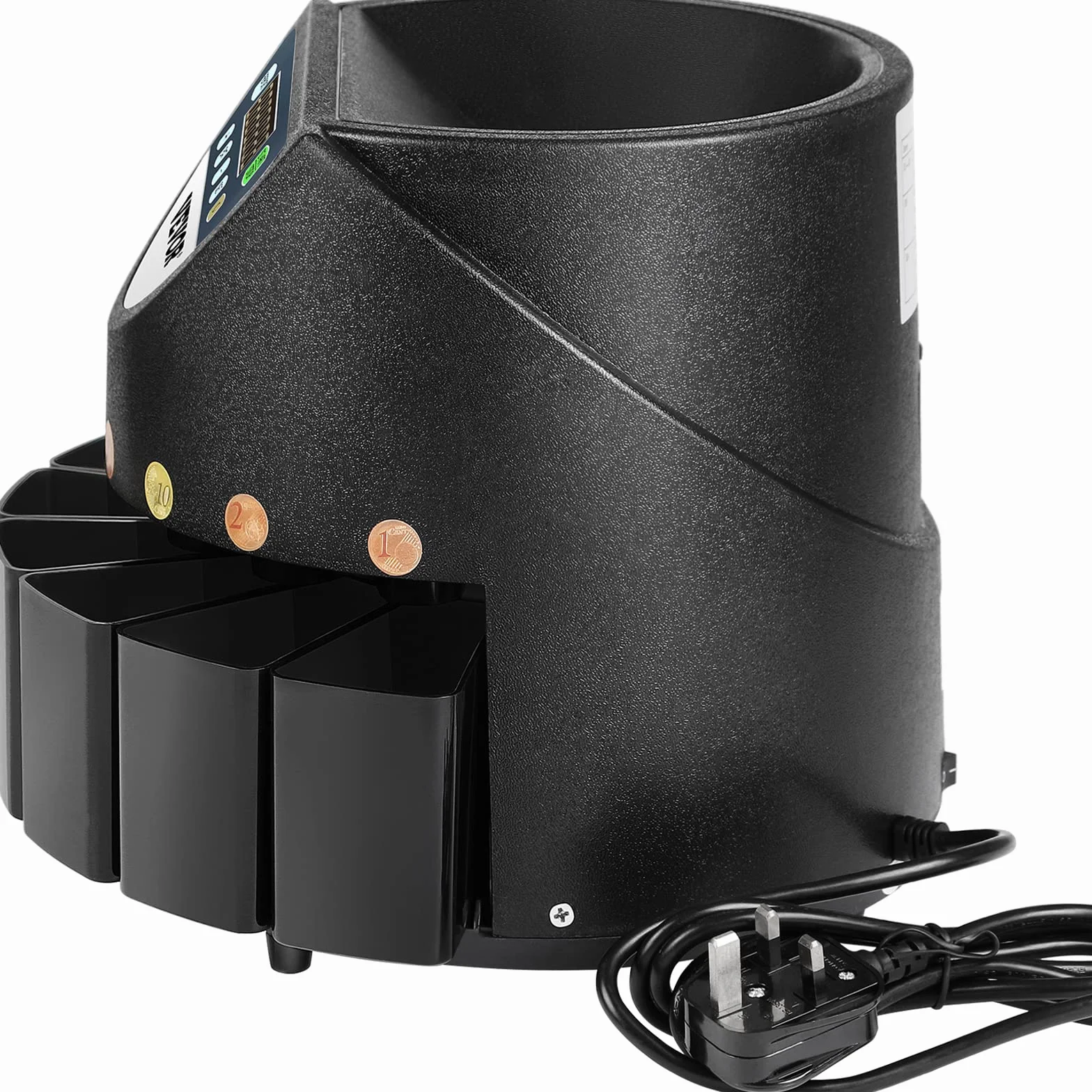 Chaneau Contador de Monedas Profesional 170 Monedas por Minuto Clasificador con Pantalla LED 8 Cajas