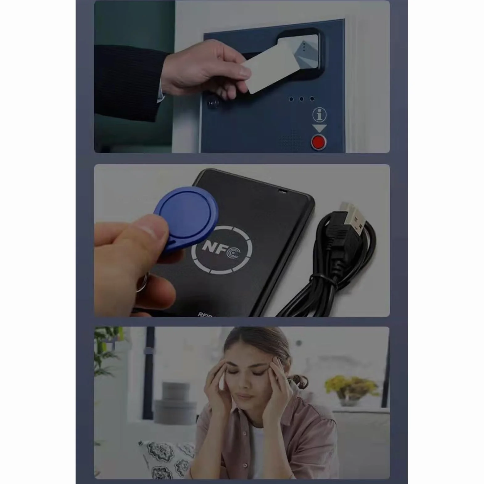Greensen Lector/Escritor NFC 13.56MHz 125KHz Copiador Duplicador Tarjetas IC para Ascensor AWID