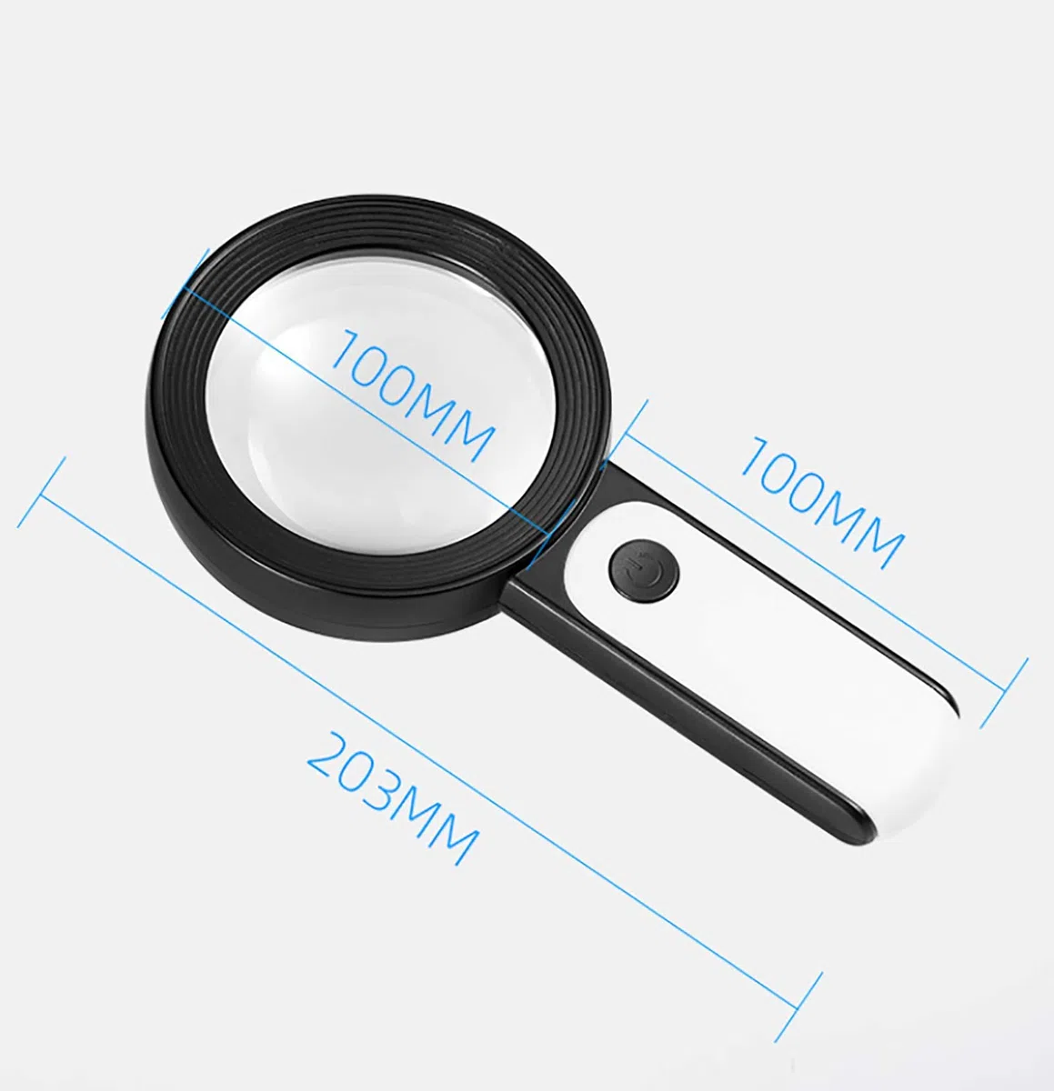 Lupa de Mano Grande de 30 aumentos con 18 LED y luz Lupa de Vidrio de 80 mm Lupa iluminada para Lectura mapas Pasatiempos y Trabajos manuales