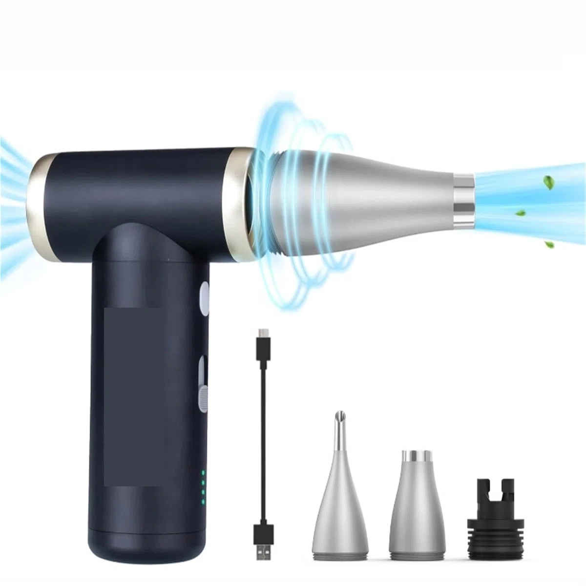 Soplador de conducto, Jet Fan Electric Air Duster Soplador Comprimido Inalámbrico Limpiador Recargable Portátil Cuerpo De Metal,Herramientas de soplado(Red)