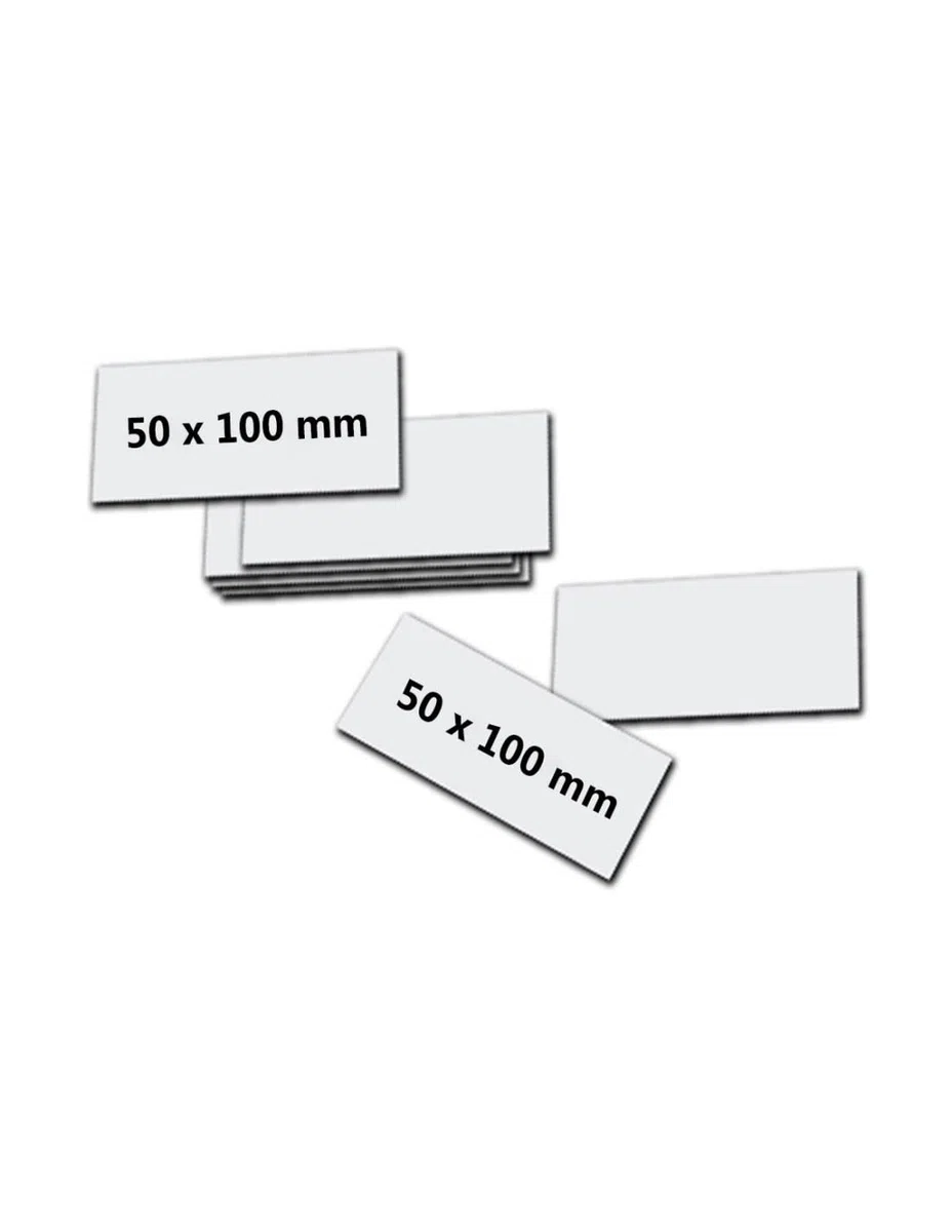 50 Etiquetas magnéticas blancas, 50 x 100 mm