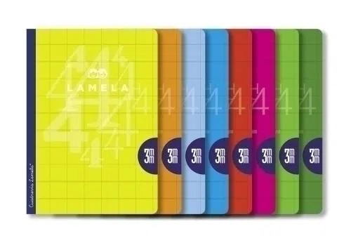 LAMELA LIBRETA GRAPADA 50h 4º CUADROVIA 3 mm COLORES SURTIDOS. 10 UNIDADES