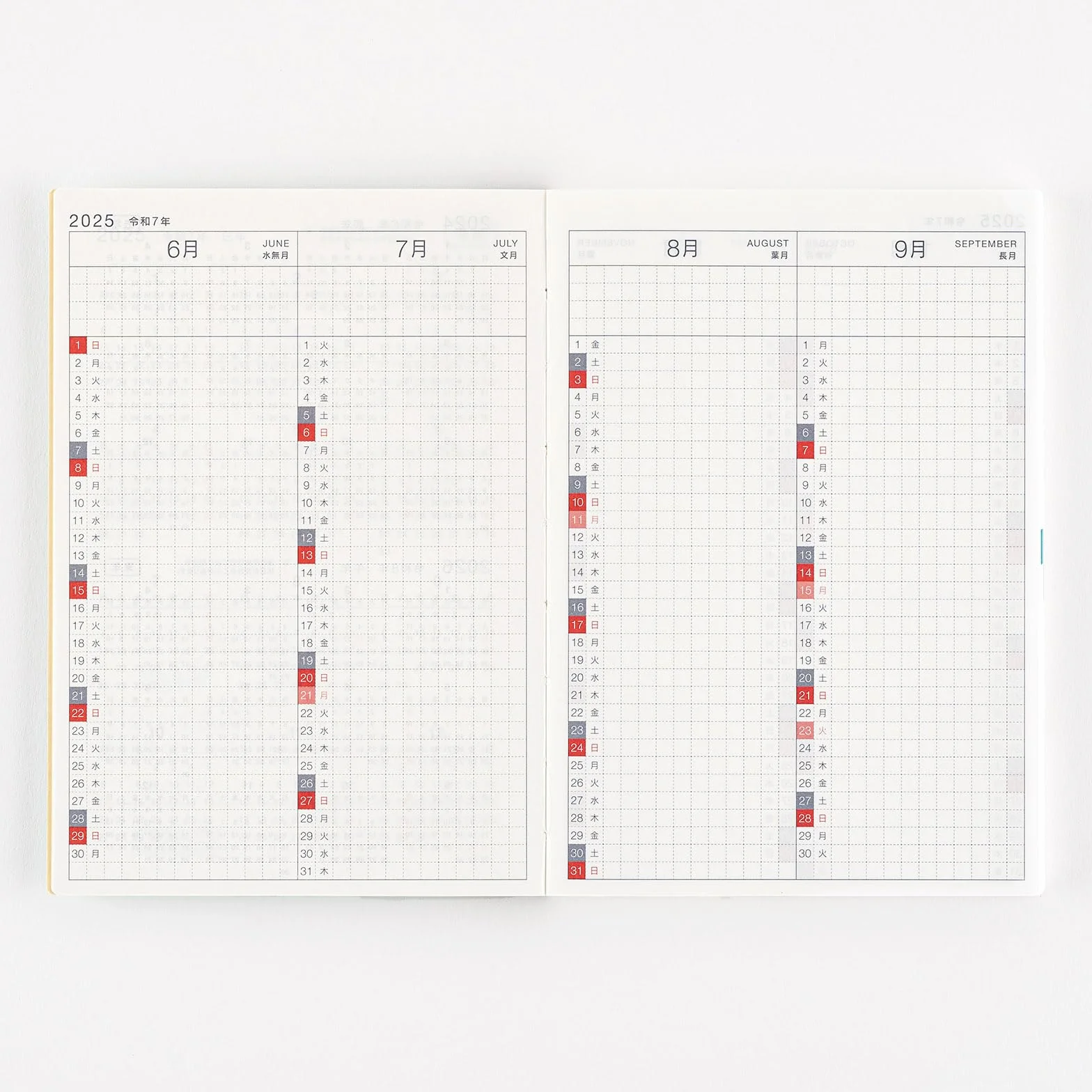 Hobonichi Techo 2025 - Libro original japonés de Avec [tamaño A6/cuaderno mensual diario/libro de 6 meses/1 de julio a 31 de diciembre y lunes de inicio]